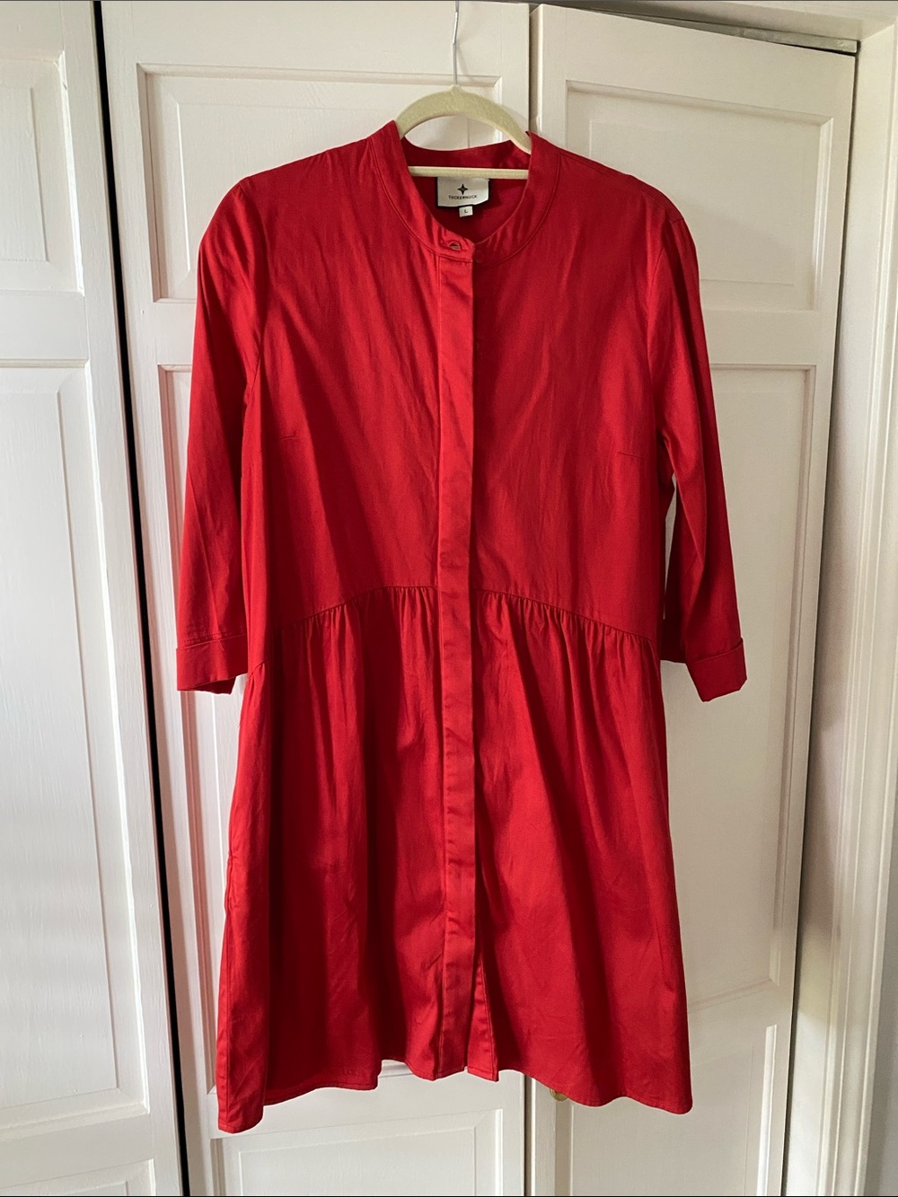 Tuckernuck Bright Red Button-Front Dress